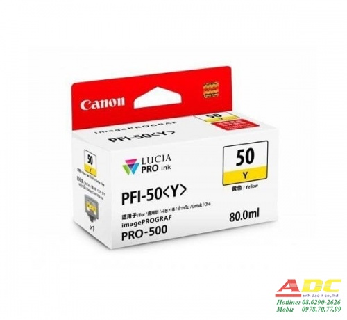 Mực in Canon PFI-50 Yellow Ink Cartridge (0537C001AA)